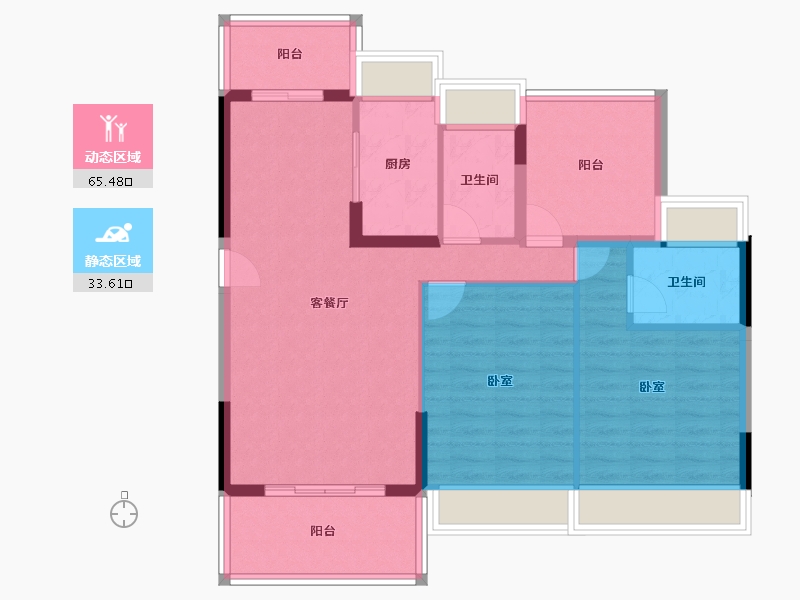 广东省-江门市-东方御璟苑-89.06-户型库-动静分区