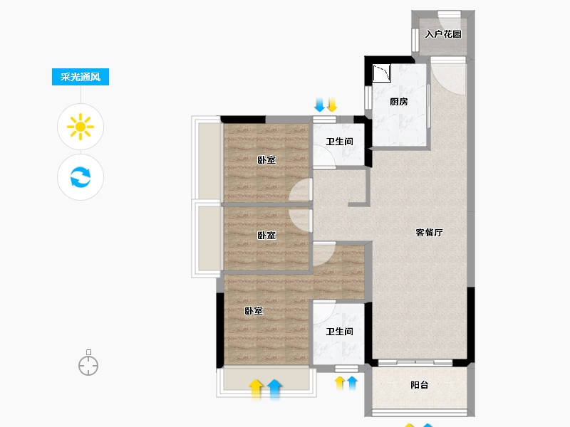 广东省-广州市-富力清远中以科技小镇-78.52-户型库-采光通风