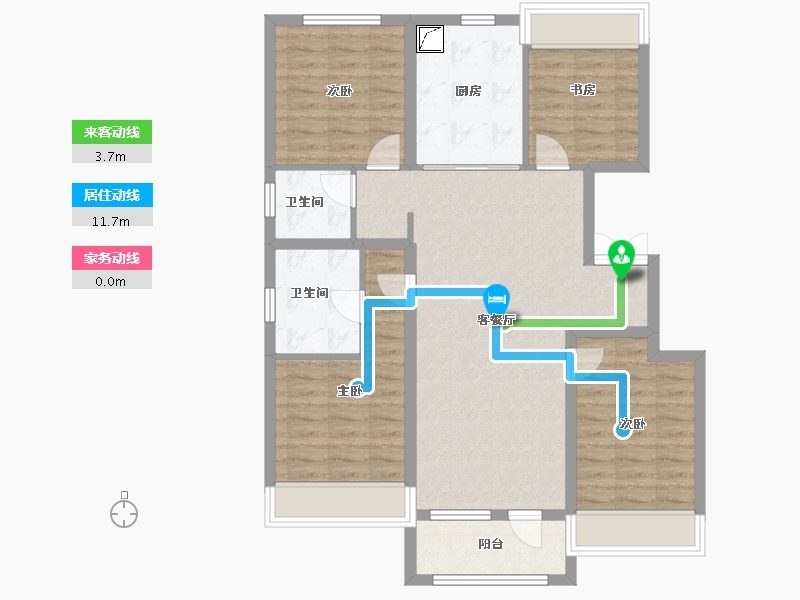 吉林省-长春市-吴中尚玲珑-95.16-户型库-动静线