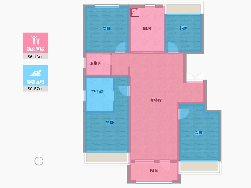 吉林省-长春市-吴中尚玲珑-95.16-户型库-动静分区