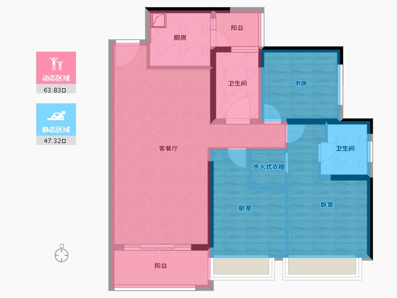 广东省-佛山市-电建地产·洺悦华府-98.56-户型库-动静分区