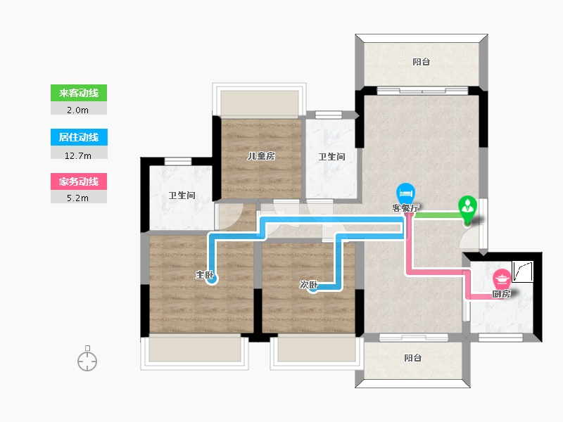 广东省-惠州市-庞源御梓园-70.84-户型库-动静线