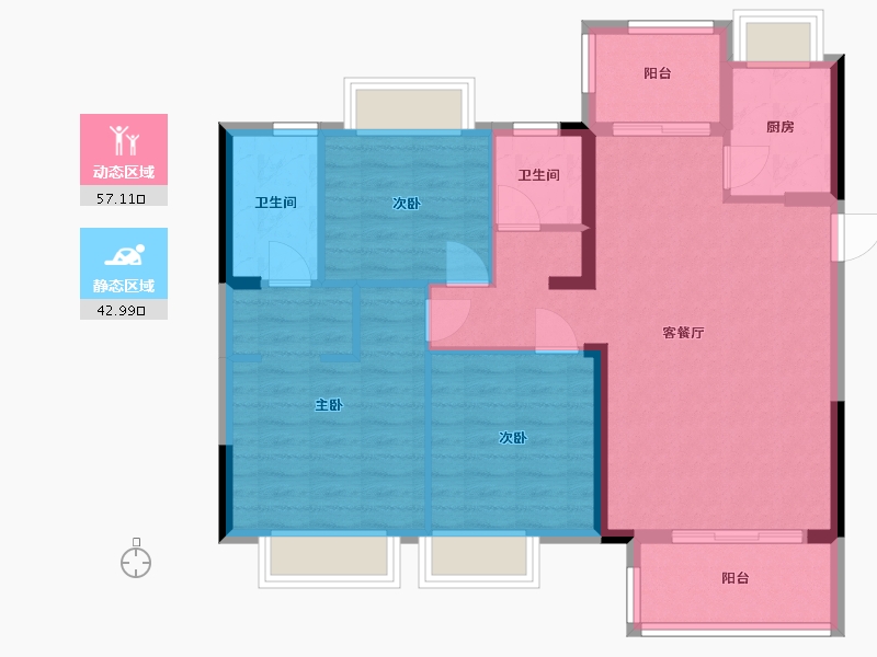 福建省-福州市-万旭天玺-90.00-户型库-动静分区