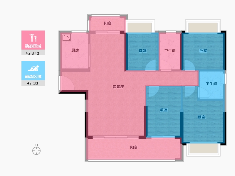 广东省-广州市-敏捷绿湖首府-94.53-户型库-动静分区