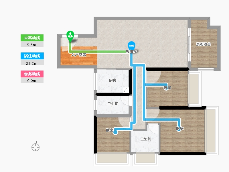 广东省-湛江市-假日名苑-88.66-户型库-动静线