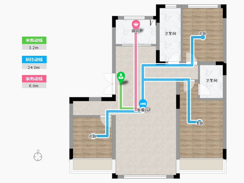 吉林省-长春市-学府桃源里-90.64-户型库-动静线