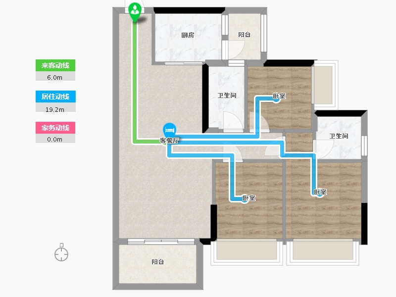 广东省-惠州市-恒海铂钻公馆-75.84-户型库-动静线