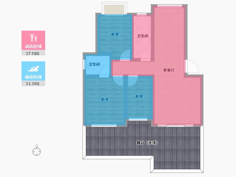 安徽省-黄山市-徽秀园-85.01-户型库-动静分区