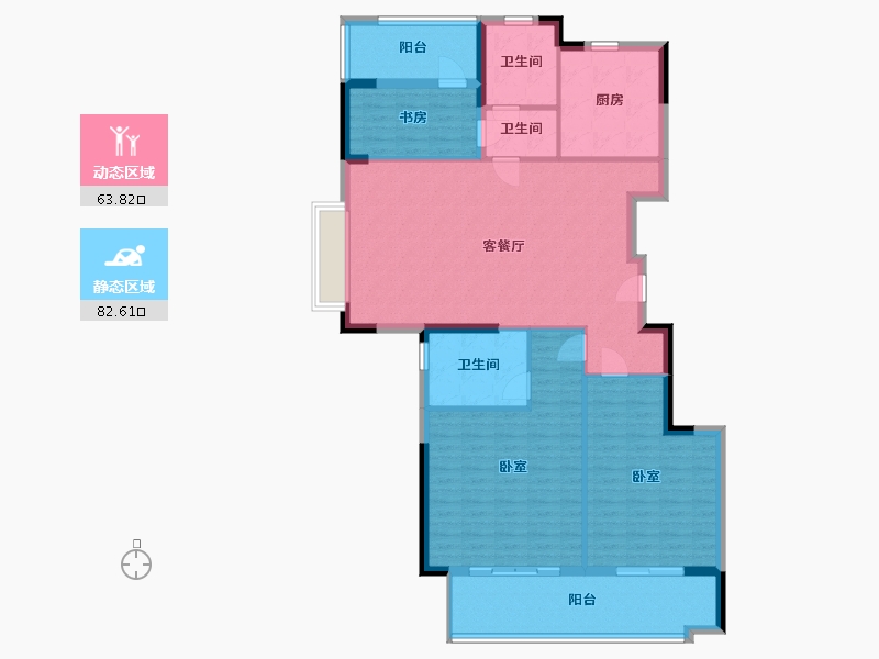 湖南省-岳阳市-澳海富春山居-133.81-户型库-动静分区