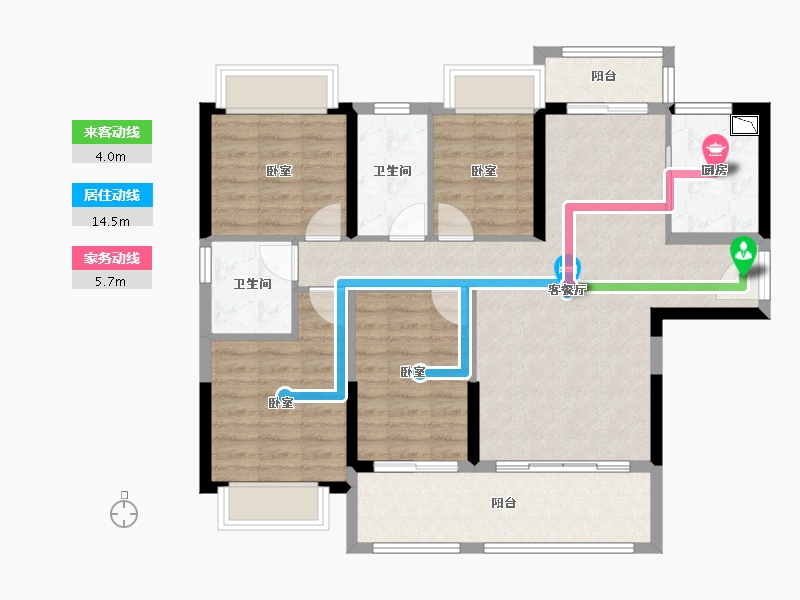 广东省-广州市-敏捷绿湖首府-96.03-户型库-动静线