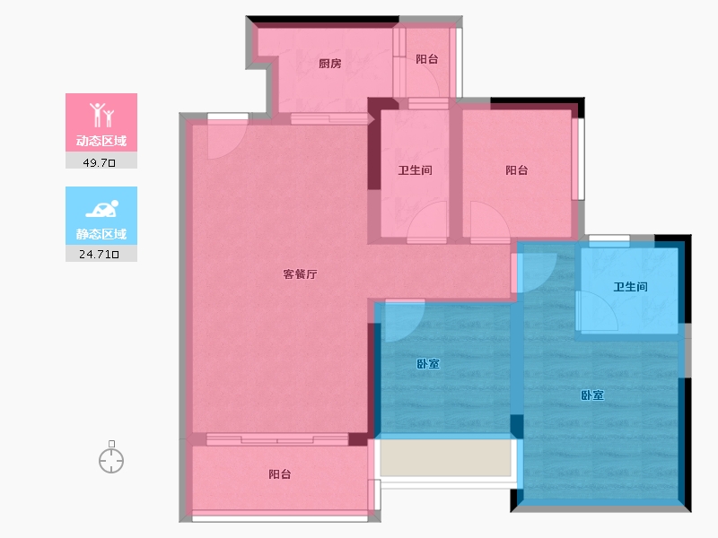 广东省-佛山市-颐安滨悦名庭-65.45-户型库-动静分区