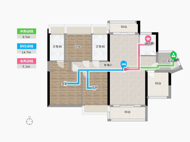 广东省-广州市-颐安灝景湾-105.15-户型库-动静线