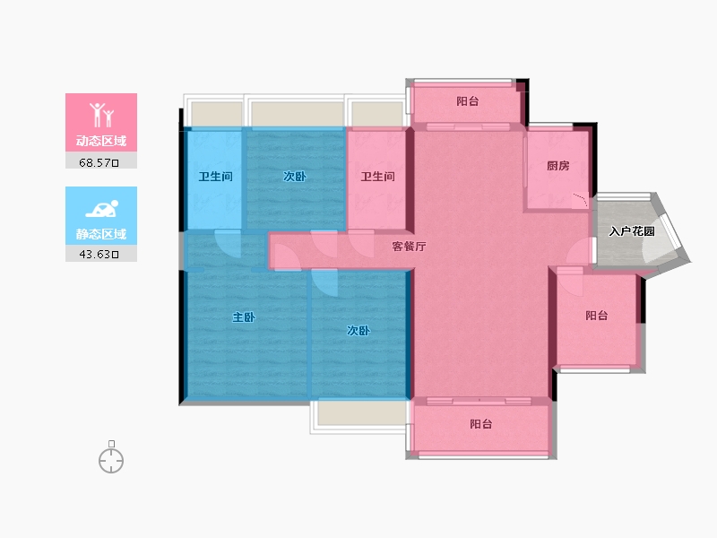 广东省-广州市-颐安灝景湾-105.15-户型库-动静分区