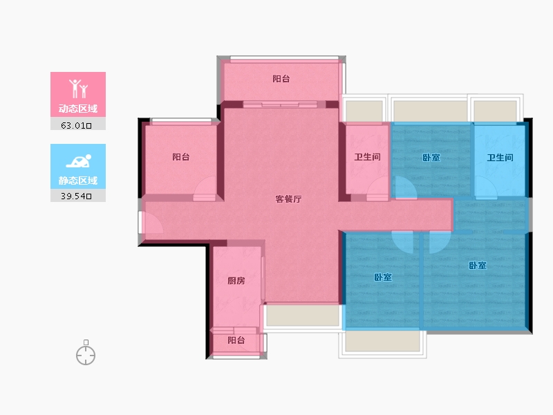 广东省-佛山市-颐安天璟名庭-91.27-户型库-动静分区