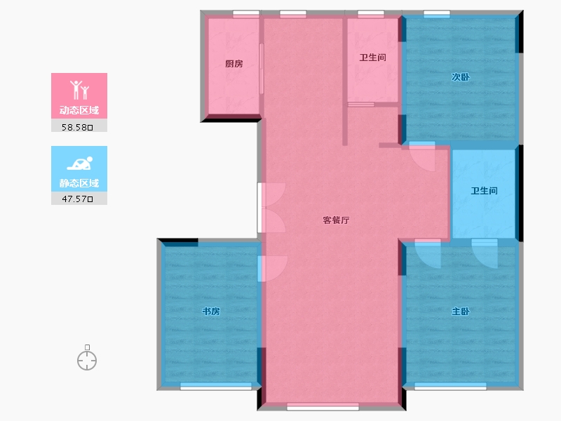 吉林省-长春市-金颢·名仕樾府-95.98-户型库-动静分区