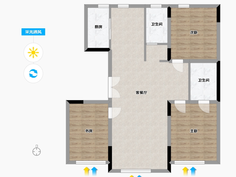 吉林省-长春市-金颢·名仕樾府-95.98-户型库-采光通风