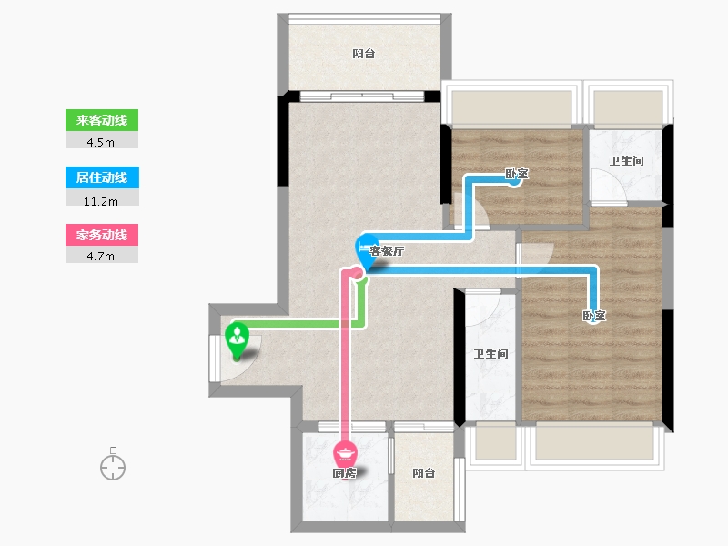 广东省-湛江市-银地上悦城Ⅰ期·朗晴园-68.06-户型库-动静线