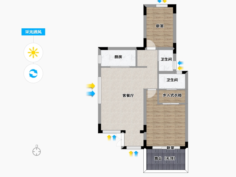 安徽省-黄山市-荣盛浦溪水镇-73.01-户型库-采光通风