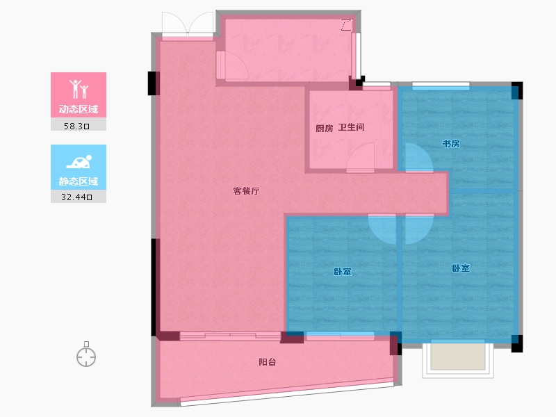 安徽省-黄山市-建桥汇丰广场-82.00-户型库-动静分区