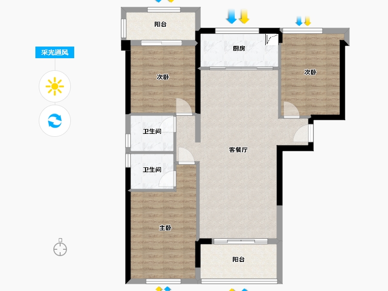 福建省-福州市-名城紫金轩-94.00-户型库-采光通风