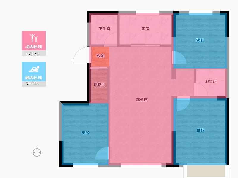 吉林省-长春市-青旅宽城一号-73.07-户型库-动静分区