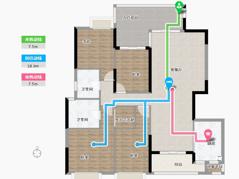 广东省-汕头市-华润幸福里雅居-150.60-户型库-动静线