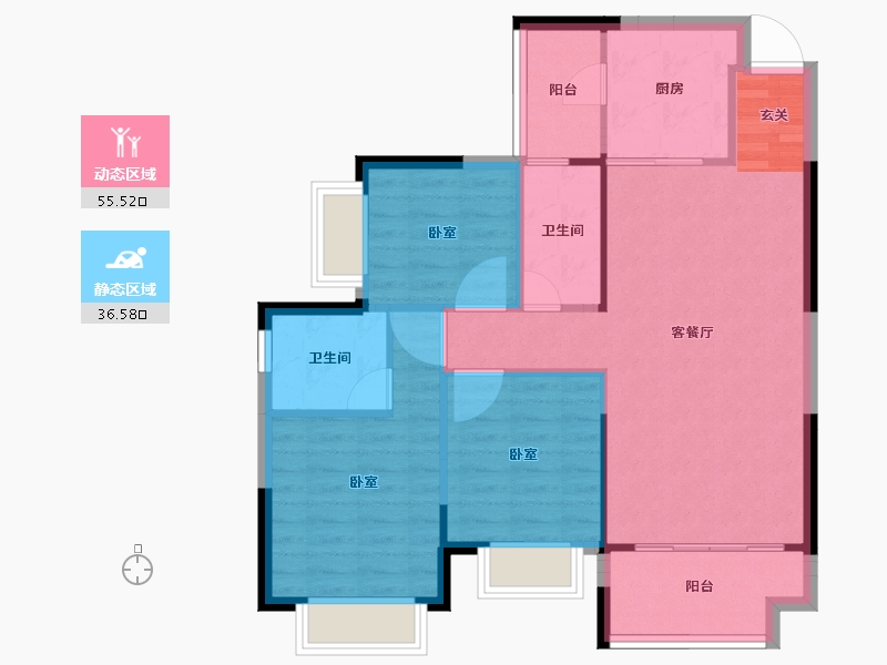 湖南省-邵阳市-恒大天御-83.69-户型库-动静分区