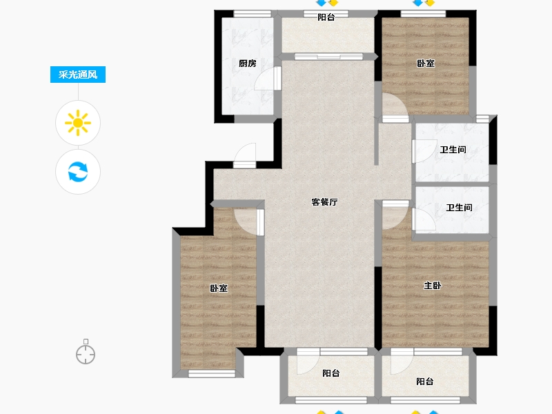 山东省-青岛市-广润熙悦-102.93-户型库-采光通风