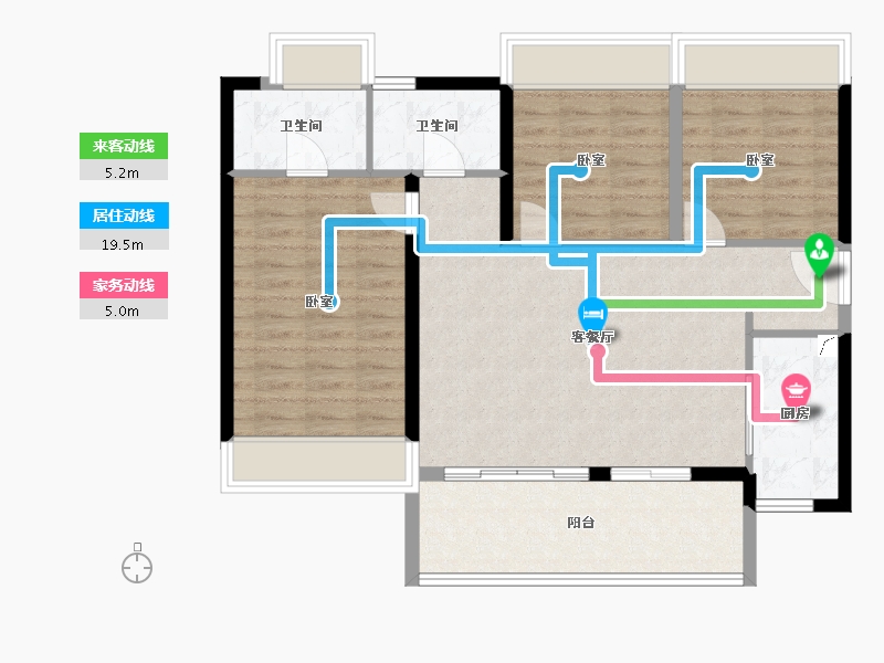 广东省-珠海市-世荣翠湖苑二期-88.92-户型库-动静线