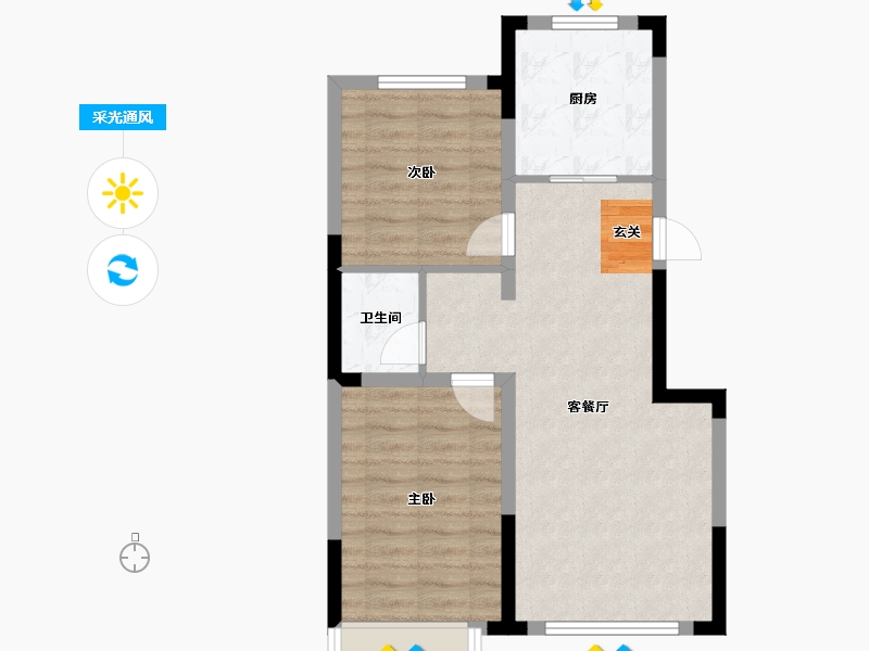 吉林省-长春市-青旅宽城一号-61.26-户型库-采光通风