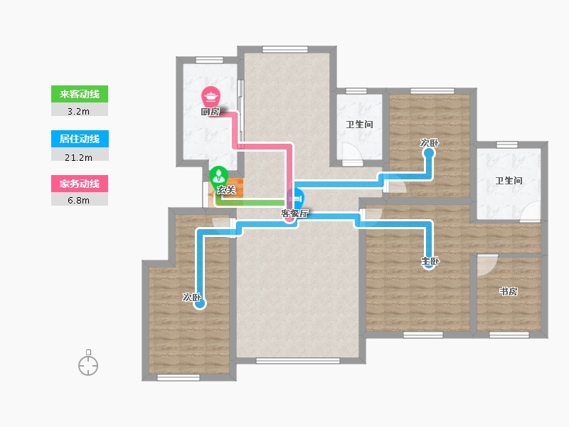 吉林省-长春市-绿地中央墅-128.48-户型库-动静线