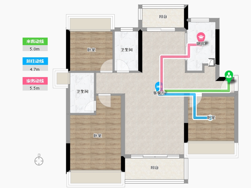 广东省-珠海市-世荣翠湖苑二期-85.21-户型库-动静线