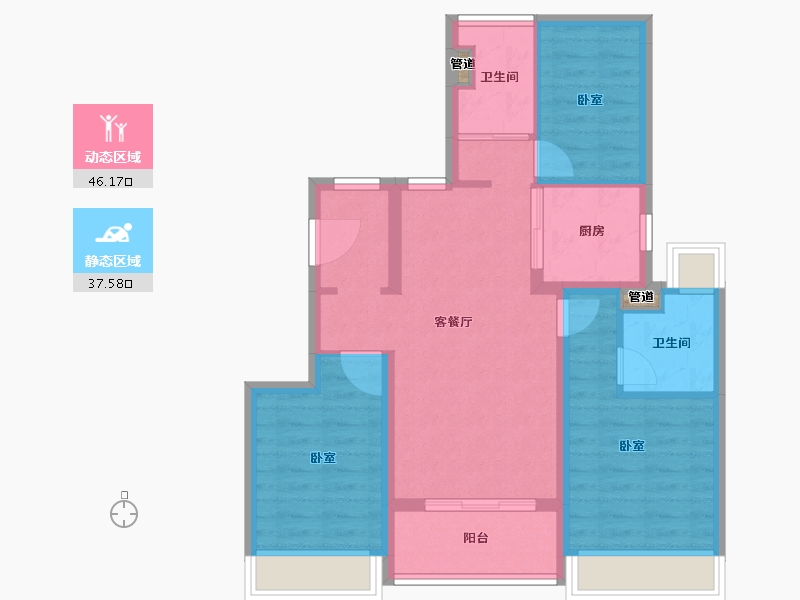 广东省-广州市-万科天空之城-74.56-户型库-动静分区