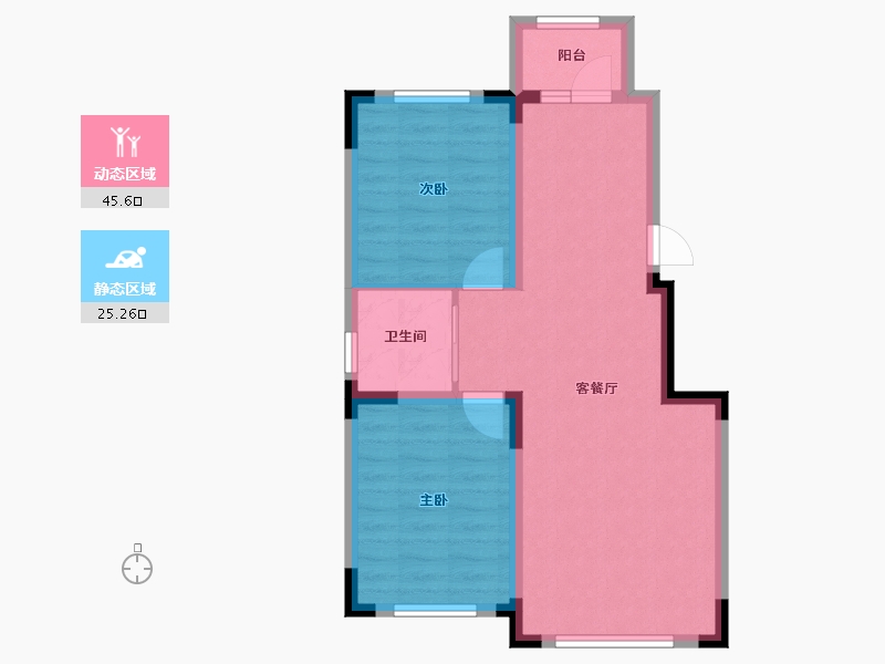 吉林省-长春市-学府桃源里-63.49-户型库-动静分区