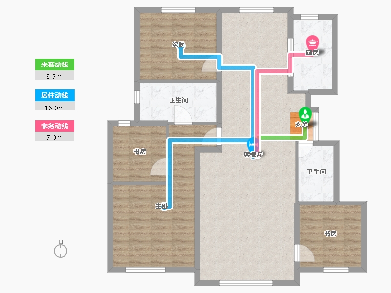 吉林省-长春市-绿地中央墅-105.04-户型库-动静线