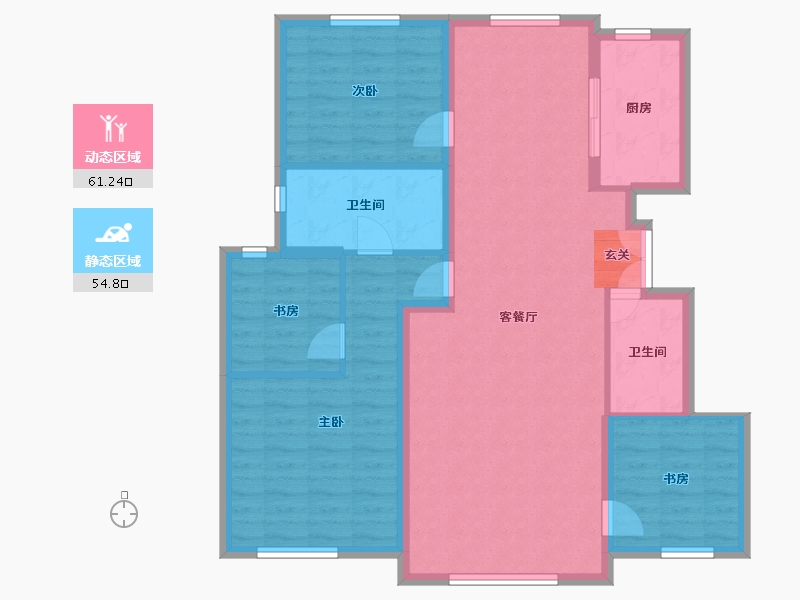 吉林省-长春市-绿地中央墅-105.04-户型库-动静分区