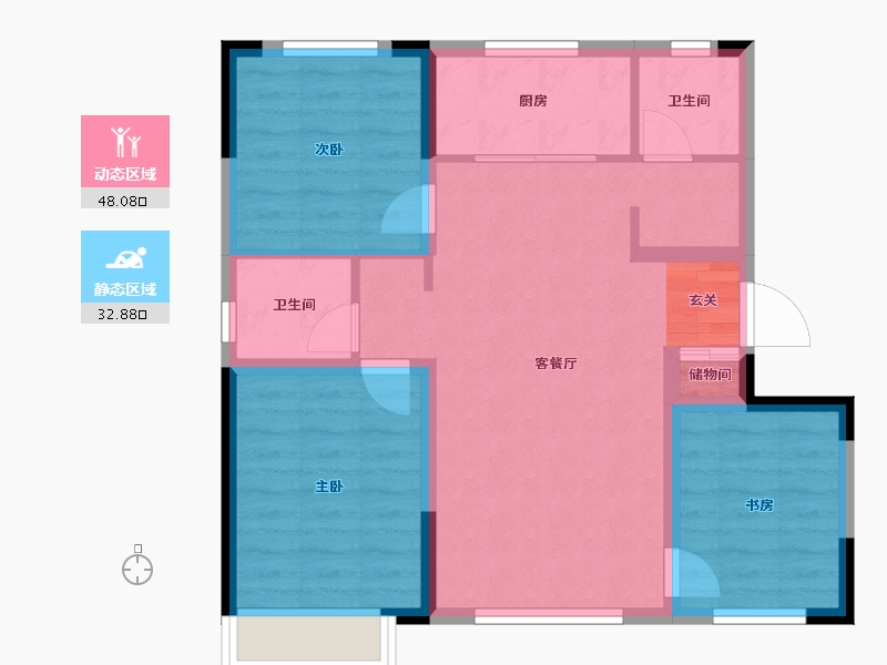 吉林省-长春市-青旅宽城一号-72.16-户型库-动静分区