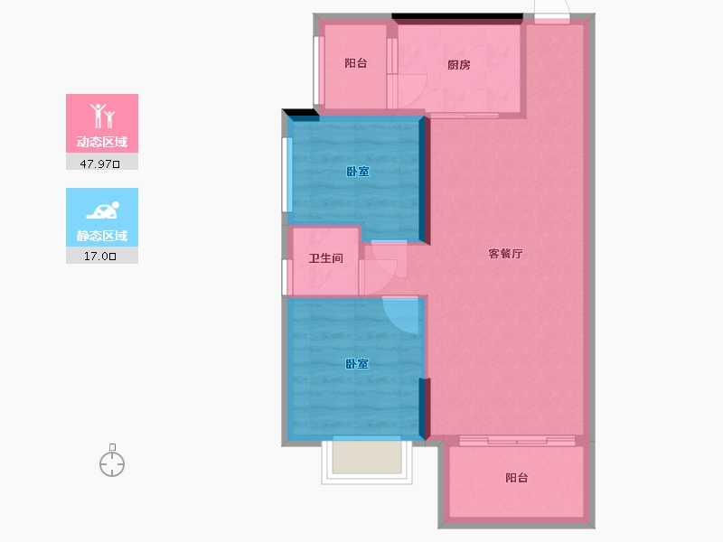 广东省-惠州市-恒海铂钻公馆-58.09-户型库-动静分区