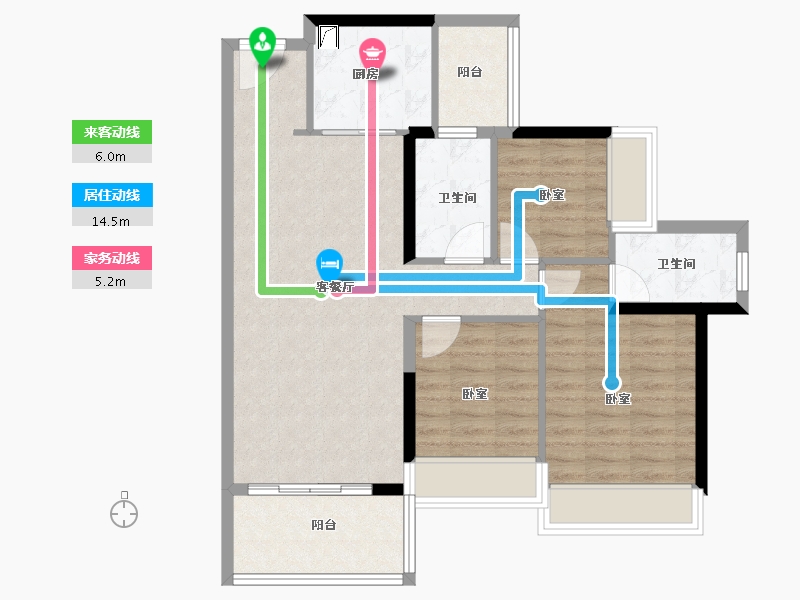 广东省-珠海市-世荣翠湖苑二期-83.00-户型库-动静线