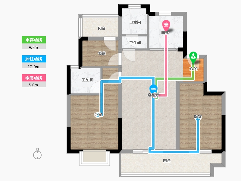 湖南省-岳阳市-澳海富春山居-84.00-户型库-动静线