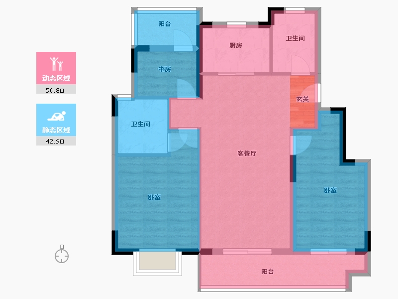 湖南省-岳阳市-澳海富春山居-84.00-户型库-动静分区