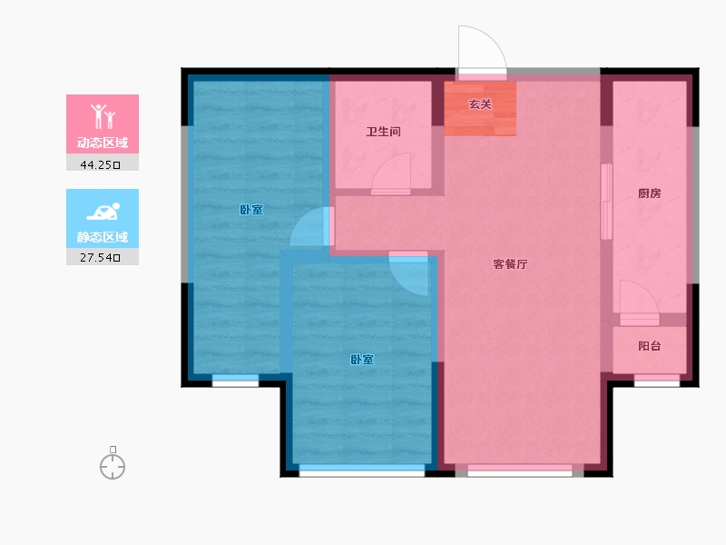 吉林省-长春市-金都小镇学府世家-63.26-户型库-动静分区