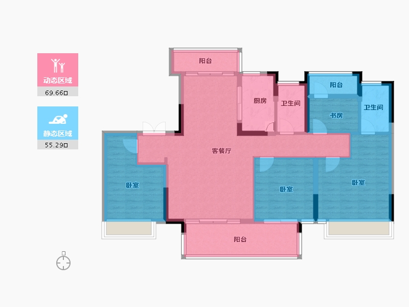 广东省-佛山市-世茂弘阳绿岛湖公馆-111.99-户型库-动静分区