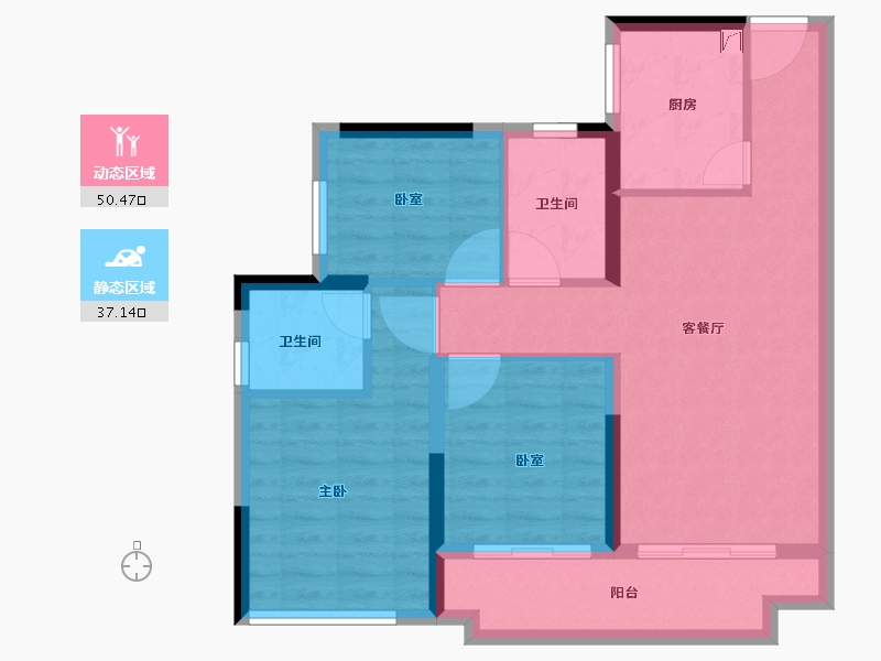 广东省-肇庆市-绿地樾湖国际生态城-78.09-户型库-动静分区