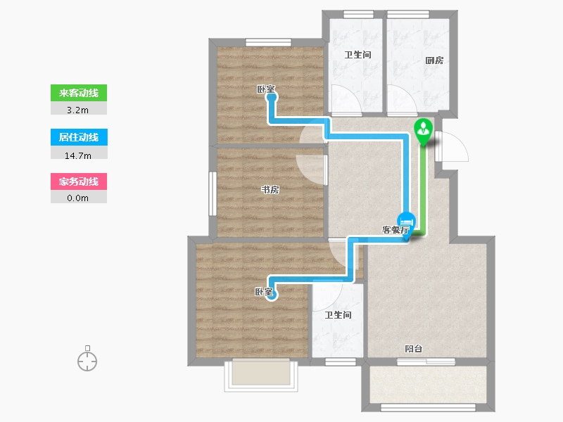 浙江省-宁波市-东隆沁园-84.00-户型库-动静线