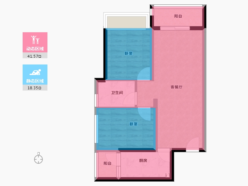 广东省-江门市-泉林黄金小镇-52.58-户型库-动静分区