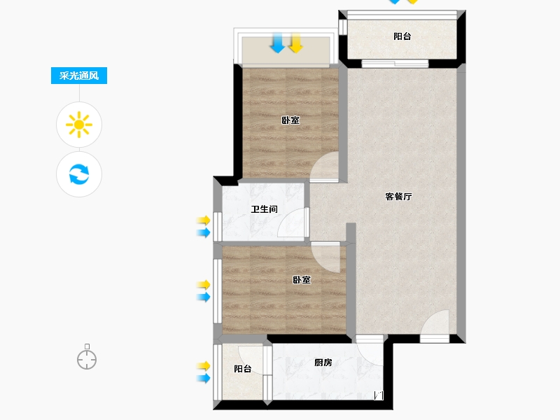 广东省-江门市-泉林黄金小镇-52.58-户型库-采光通风