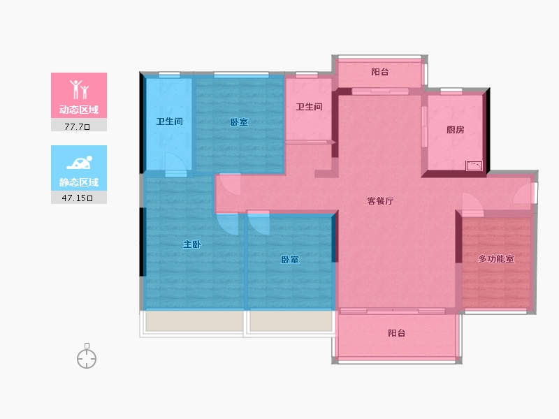 广东省-广州市-连州碧桂园天宸湾-111.74-户型库-动静分区