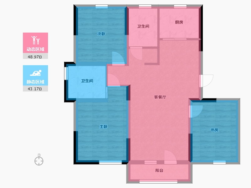 吉林省-长春市-学府上城-81.70-户型库-动静分区