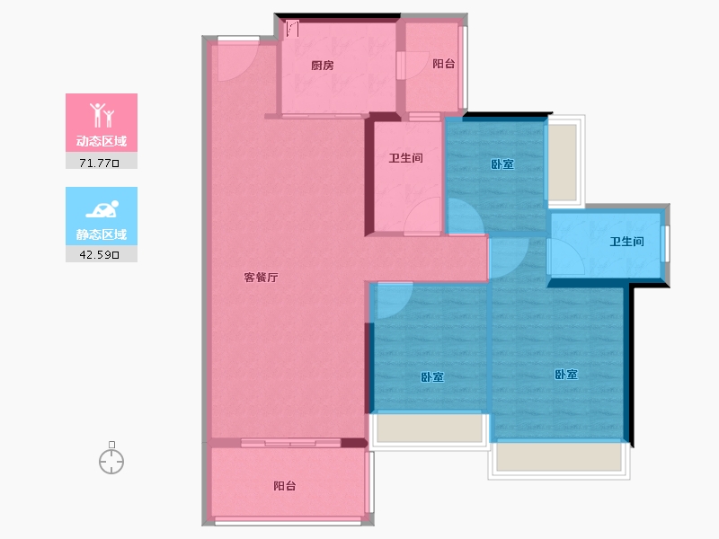 广东省-珠海市-世荣翠湖苑二期-103.00-户型库-动静分区